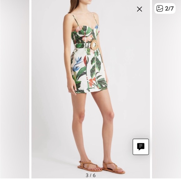 New Farm Rio Midnight McCaw Fiesta Floral Linen Blend Mini Dress - Picture 2 of 11